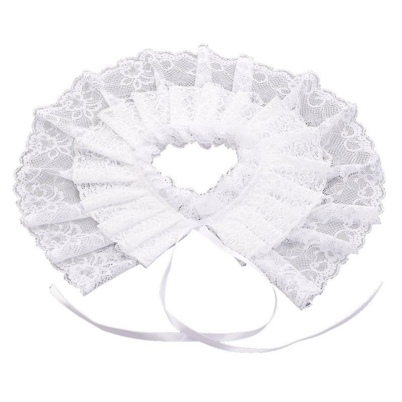 BLESSUME Lace Neck Ruff Collar Mini Cape (White (2 Layered)) - Image 1